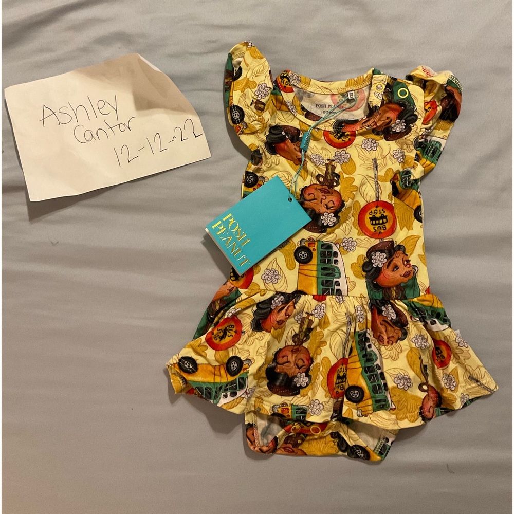 Posh Peanut Rosa Parks capsleeve bodysuit twirl 0-3